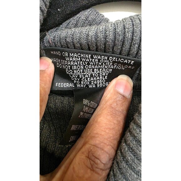 Christine Alexander Gray Turtleneck Sweater Women's S 88% Cotton 10% Nylon 2% Sp - Picture 5 of 6